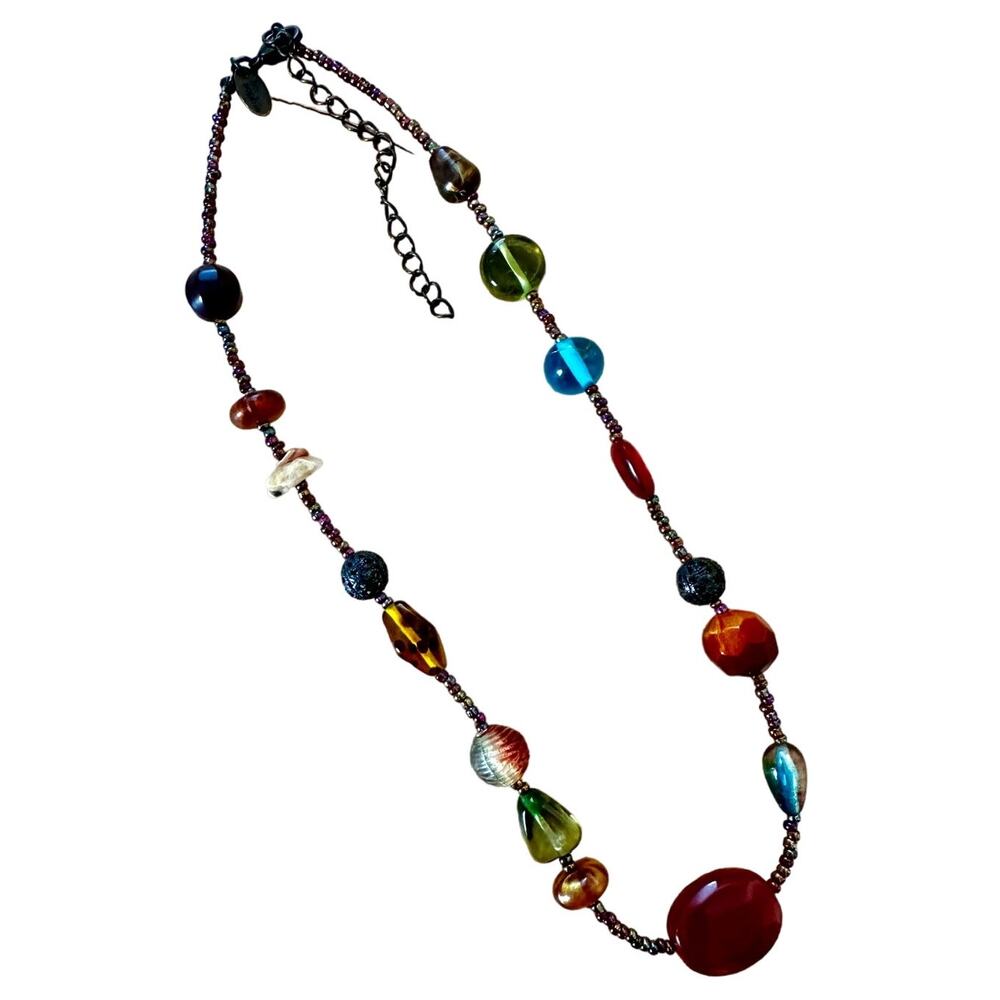 Lia Sophia Rainbow Glass Bead Necklace
